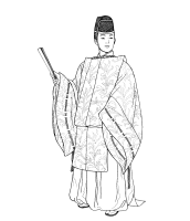 A coloring page of japanese clothing